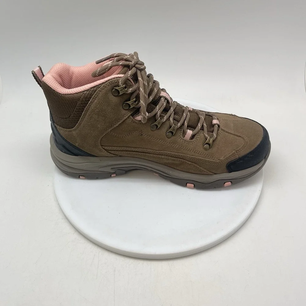 Skechers Boots Womens 10 Relaxed Fit Trego Alpine 167004W Brown Pink Trail Shoes